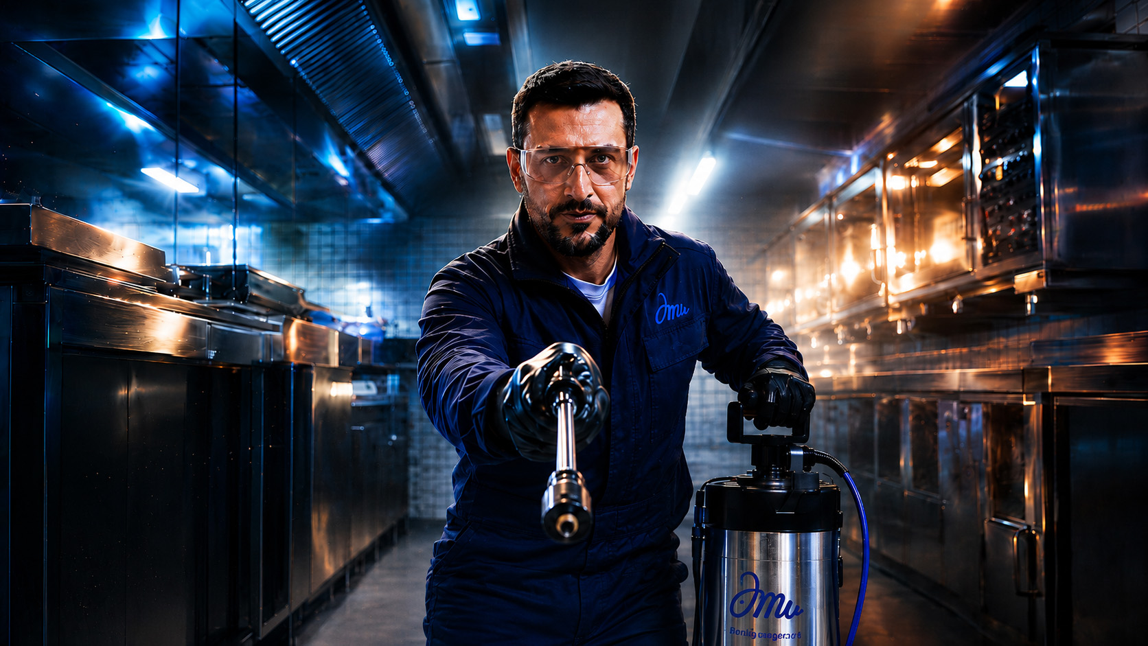 DMW Schädlingsbekämpfung – Techniker beim Sprühvorgang